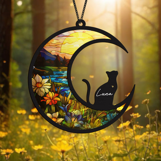 Cat Memorial Suncatcher Pet Passing Rainbow Bridge Rabbit Dog Sympathy Gifts Horse Parrot Memorial Light Catcher