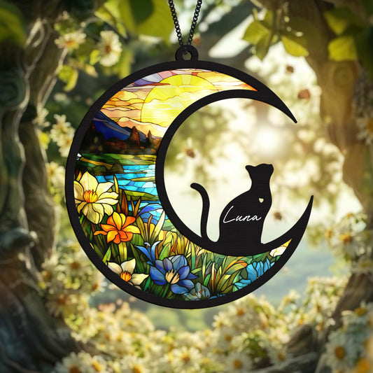 Cat Memorial Suncatcher Pet Passing Rainbow Bridge Rabbit Dog Sympathy Gifts Horse Parrot Memorial Light Catcher